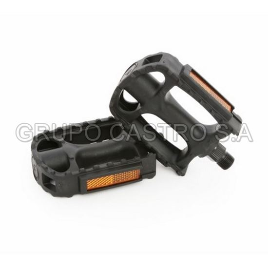 Foto de Jgo.Pedal plastico redondo  FP-828 9/16" espiga gruesa 