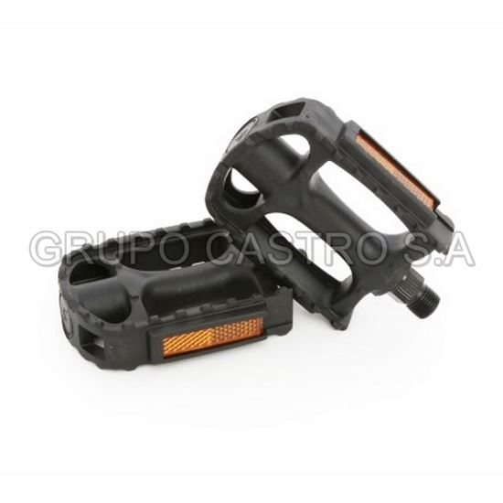 Foto de Jgo Pedal plastico redondo  FP-828 9/16" espiga gruesa 