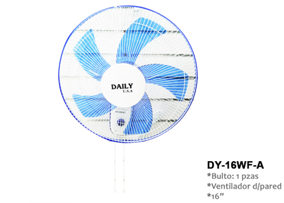 Foto de Ventilador pared DAILY16" DY-16WF-A blanco-azul (1) 3 vel 50w