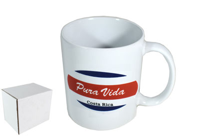 Foto de Jarra Porcelana N2P326 Pura Vida Costa Rica 9.5al x 8an cms 12onz/350 ml (48) 