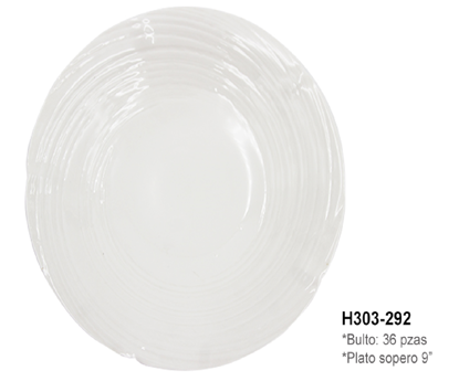 Foto de PLATO PORCELANA 8.5" SOPERO BLANCO H303-292 (36)