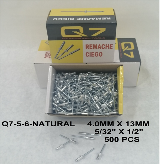 Foto de REMACHE ALUMINIO 5/32X1/2" 4.0MMX13MM CAJA 500PCS Q7