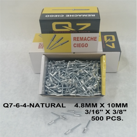 Foto de REMACHE ALUMINIO 3/16X3/8" 4.8x10MM CAJA 500PCS Q7