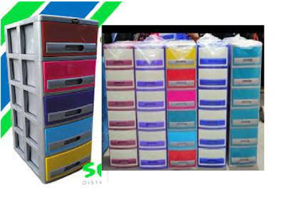 Foto de Gavetero 5 gavetas #0231 celeste/azul  141x54x42cms spartaplast 