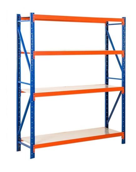 Foto de Estantería Rack 4 niveles 300k. 2mts altox1.7mts largox50cms ancho 974-90107472 max motor azul-rojo