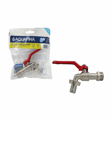 Foto de LLAVE CHORRO PALETA A-KD313 1/2"X3/4" AGUAFINA METAL BLISTER (120)