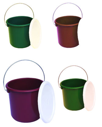 Foto de CUBETA MINI 2.2 LTRS C/TAPA BOTE01-R 17X16CMS (48) STAMPO SURTIDAS