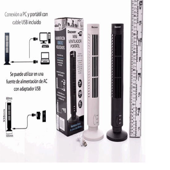 Foto de VENTILADOR TORRE MINI PORTATIL DSC-803195 33CMS USB (12)