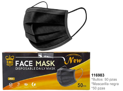 Foto de MASCARILLA 50 UDS NEGRA FEICHAN 698540/05-21-001/116983 PROFESIONAL DESECHABLE(90)