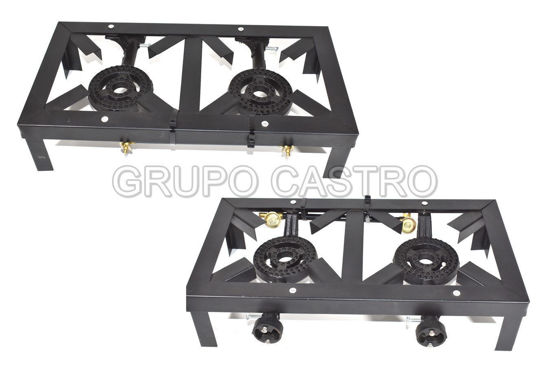 Foto de Estufa gas hierro 2 quemadores angular MBC2605 11altX24.4ancX47.4larg cms (5)