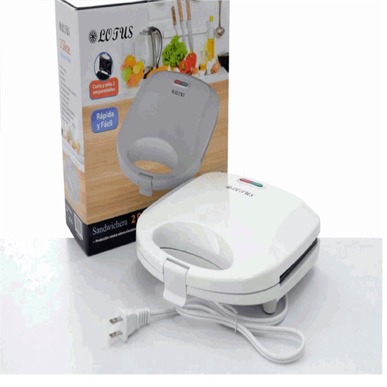 Foto de SANDWICHERA LOTUS LT-9835/2SLICES BLANCA DOBLE LUZ INDICADORA