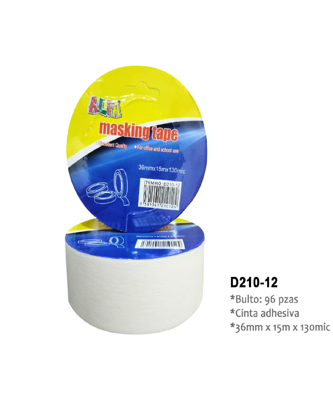 Foto de MASKING ALFA D210-12 36MMX15M BLANCO 1,1/2" 130 mic