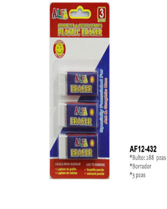 Foto de SET 3 PCS BORRADORES PLASTICOS BLANCOS ALFA AF12-432(288)