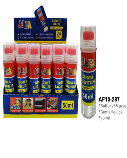 Foto de Set 12 unidades goma liquida c/dosificador ALFA 125 ml AF10-288