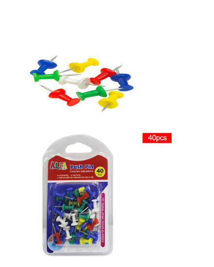 Foto de Chinches blister indicadores o señaladores colores surt 40 pcs ALFA AF17-231
