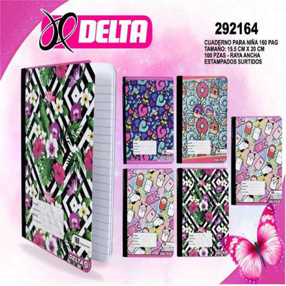 Foto de Cuaderno niña 80 Hojas(160paginas) 292164 delta 20x15.5cms