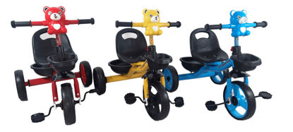 Foto de TRICICLO PARA BEBE CON RESPALDAR AMARILLO  MAQ26010 (2 BATERIA AAA) (5)HAPPY BABY