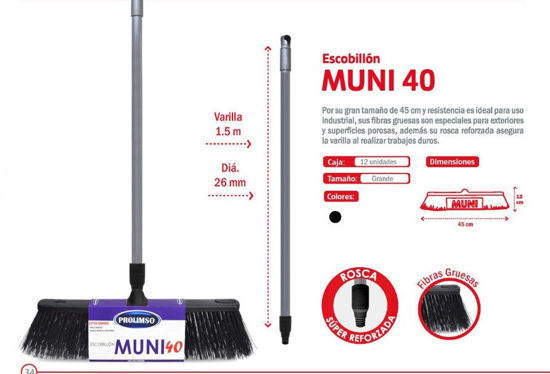 Foto de Escobillon Muni 40 cms BALD001 Palo Metal 45x160 cms Prolimso (12) 