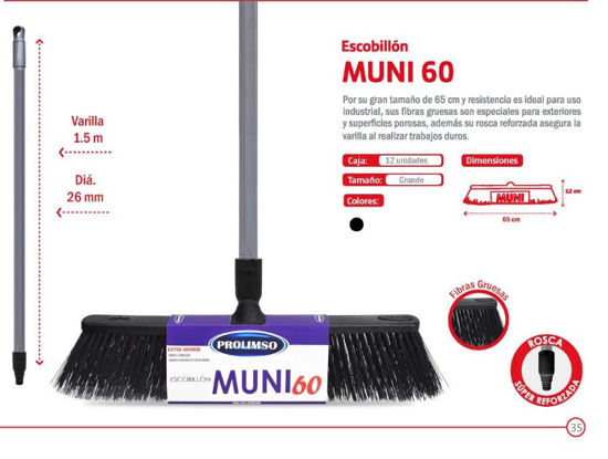 Foto de Escobillon Muni 60 cms BALD003 Palo Metal 65x160 cms Prolimso (12) 