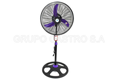 Foto de Ventilador 18" Pie  3 aspas GRUPO CASTRO Morada -Aspa -Malla Plastica