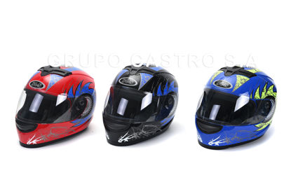 Foto de Casco moto Plastico Cerrado 2006 AZUL unitalla H-L-N GET61-01 (12)