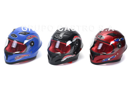 Foto de Casco moto Plastico Cerrado 808 unitalla AZUL GET61-02 (16)