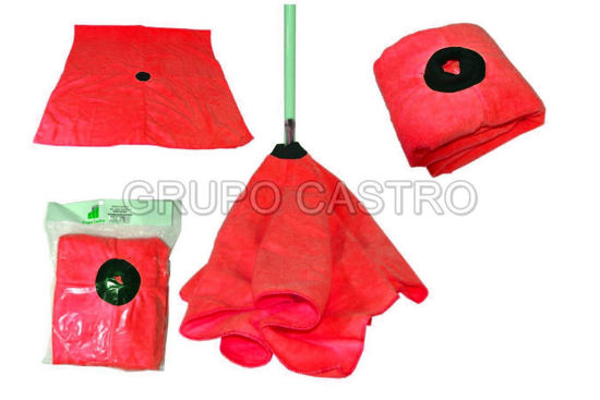 Foto de PAÑO MICROFIBRA DE PISO 70CMX40CM ROJO
