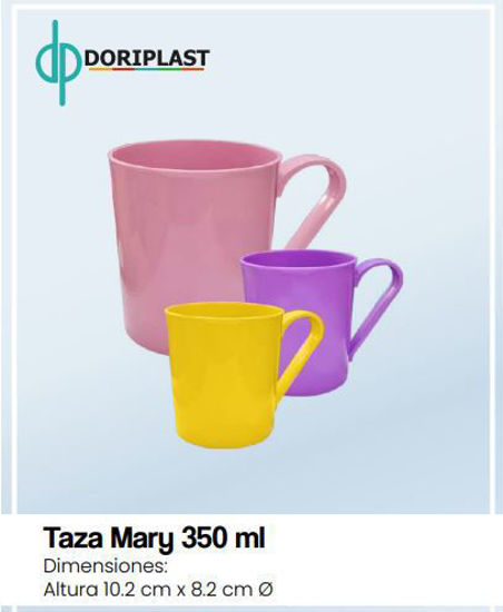 Foto de Taza Plastica MARY 350 ml 10,2 alt x 8,2 cms (24) DORIPLAST