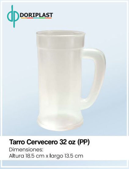 Foto de Jarra Tarro Cervecero 32 onzas/946 ml 18,5 altx13,5 cms (50) DORIPLAST