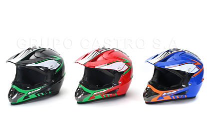 Foto de Casco moto Plastico Cross AZUL "XL" OFF ROAD GET61-03 H-L-N (12)