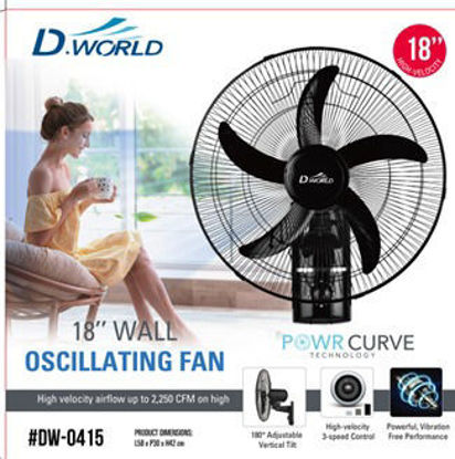 Foto de Ventilador Pared D.WORLD 18" 75W 5 aspas Z&C DW-1805 GET50-05 (2)