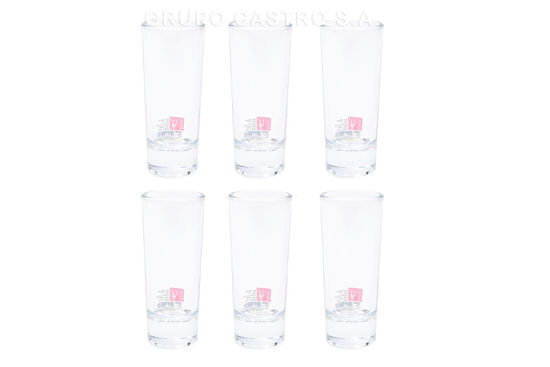 Foto de Copa tequilera vidrio alto  SET 6PCS #Y312 M9F2605 /2onz, 60 ml 10x4 cms QIANLI (6)  (144)