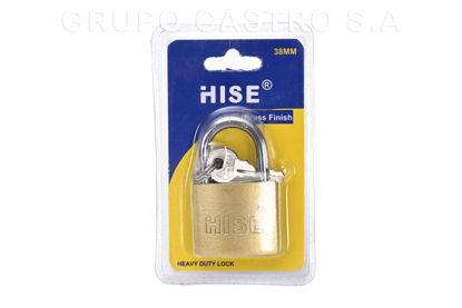 Foto de Candado HISE Blister acero corto 38mm latonado GET11-02 (240)