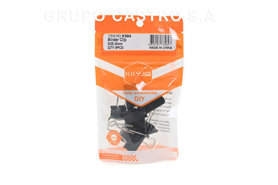 Foto de Clip Sostenedor Papel Blister 9 pcs KKYJIA K584 (25mm) GET59-29 (288)