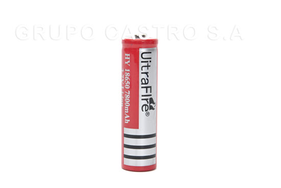 Foto de Bateria Recargable Litio AAAA ULTRAFIRE 7800 mAh 3,7 v HY18650 6,5largx1,8anc cms GET73-01 ROJA (50)