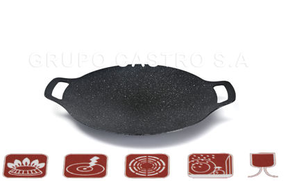 Foto de Comal alum negro 33 cms Marmoleado antiadh GET27-09 HotChef (24)