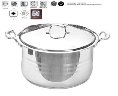 Foto de Olla Tamalera acero inox 38x24cm /22ltrs GET54-07 Placa dif induccion c/t acero KAISA VILLA