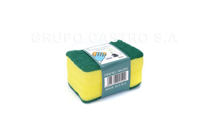Foto de Esponja Verde Set 2 pcs  GET55-04 bicolor HAOXIN HR-2550 10.5x2.8cms(500)