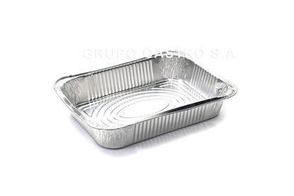 Foto de Bandeja Desechable Alum N4I2608 32x26x6 cms Rectang (100)