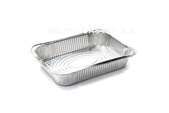 Foto de Bandeja Desechable Alum N4I2608 32x26x6 cms Rectang (100)