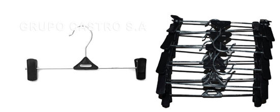 Foto de Percha alambre SET 10PCS 2 prensa plastica GET53-04 27cms(40)