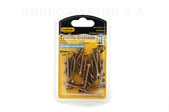 Foto de Tornillo Tirafondo 3,5x35mm (1.37"x9/64") Blister 30 pcs HAOYLI GET49-29 (240)
