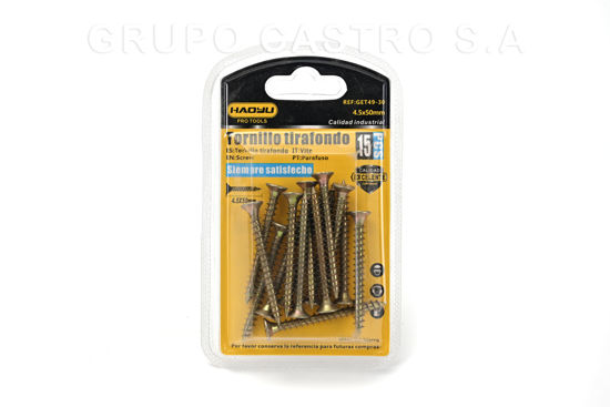 Foto de Tornillo Tirafondo 4,5x50mm (1.96"x11/64") Blister 15 pcs HAOYLI GET49-30 (240)