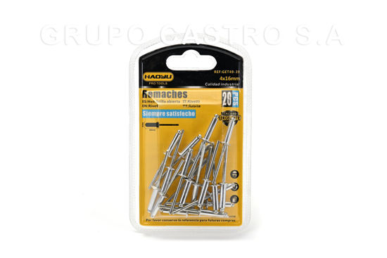 Foto de Remache 4x16 mm 20 pcs blister (0.62"X5/32") HAOYLI GET49-39 (240)
