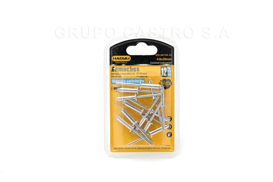 Foto de Remache 4,8x20 mm 12 pcs blister (0.7"X3/16") HAOYLI GET49-41 (240)