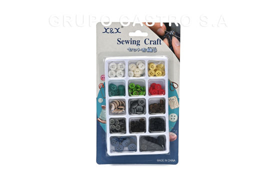 Foto de Set Botones 120 pcs X&X GET46-02 Blitser16 larg,11anc cms (240)