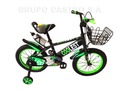 Foto de Bicicleta 12" N5P2601 Verde c/rodines-canasta Coolest (2)