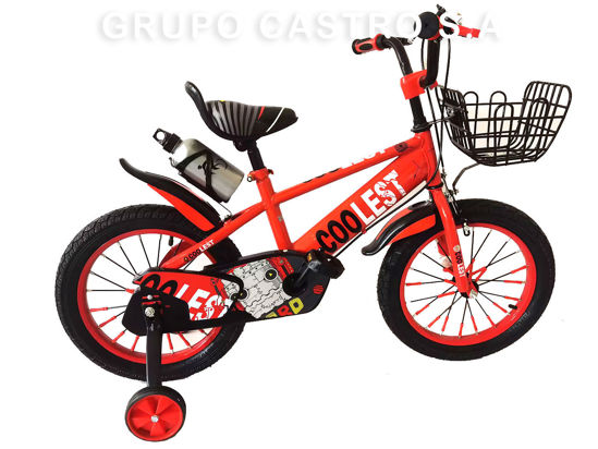 Foto de Bicicleta 12" N5P2601 roja c/rodines-canasta coolest (2)