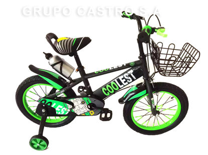 Foto de BICICLETA 16" VERDE C/RODINES-CANASTA COOLEST N5K2607 (2)