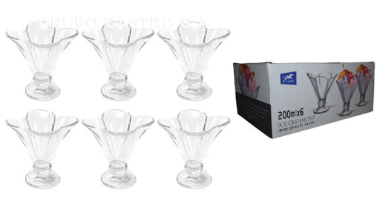 Foto de Copa helados vidrio Set 6pcs 120ml/4onz 12,5x11,5 cms BMICD1017 GET70-15 horse (8)